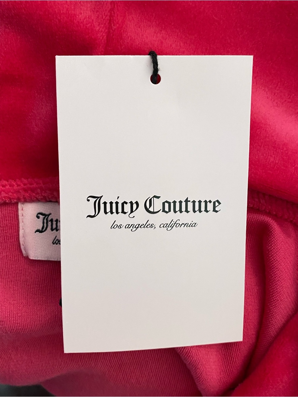 Juicy Couture Women’s Vixen Pink Rhinestone Logo Velour Hoodie & Joggers Sz L - Picture 8 of 11